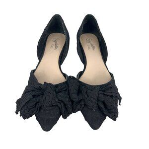 Seychelles Bed and Breakfast Black D'Orsay Flats With Bow Accent Size 6.5